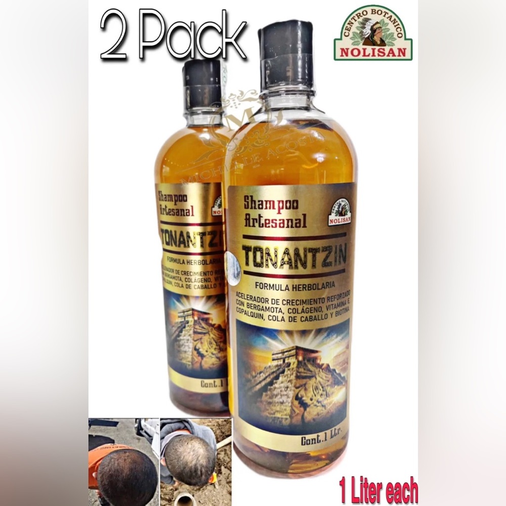 2 Hair Re-Growth Shampoo With Rosemary, Collagen & Copalquin TONANTZIN 1L Each